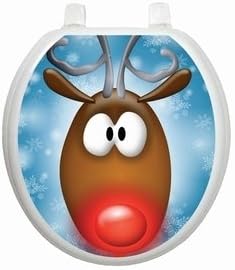 Rudy Christmas Toilet Tattoo TT-X616-R Roud Winter Snow Holiday Reindeer