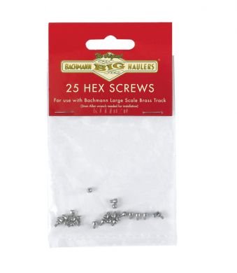 Bachmann Industries Large "G" Scale Stainless Steel Hex Screws (25 per Bag)