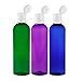 MoYo Natural Labs 4 oz Travel Bottles, Empty Travel Containers with Flip Caps, BPA Free PET Plastic Squeezable Toiletry/Cosmetic Bottles (Neck 20-410) (Pack of 3, Psychedelic)