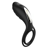 Vibrating Penis Ring with Testicle Ring 7 Vibration Modes for Men Longer Lasting Erections, PALOQUETH Rechargeable Double Cock Ring Clit Vibrator for Couple or Solo Play