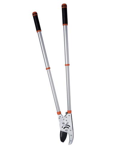 Gardener's Supply Company Telescoping Ratchet Loppers | Heavy-Duty Non-Slip Handles Extend from 28" to 40" Long | Ratcheting Action for Cutting Tough Wood & Branches