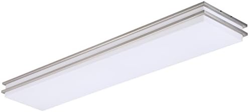 LB72136 LED Linear Flush Mount Ceiling Lighting, Antique Brushed Nickel, 48-Inch, 35W, 200W Equivalent, 3000K Warm White, 2800 Lumens, ETL &amp; DLC Listed, ENERGY STAR, Dimmable