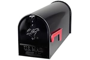 SOLAR GROUP Gibraltar Mailboxes Elite Galvanized Steel Post Mounted Black Mailbox 10-1/2 in. H x 8-1/2 in. W x 22-1/4 in. L