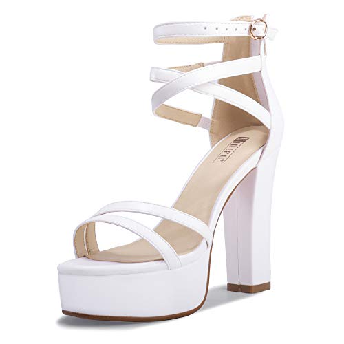 IDIFU Women's Platform Chunky Heels Dress Sandals