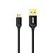 Anker 6ft / 1.8m Nylon Braided Tangle-Free Micro USB Cable with Gold-Plated Connectors for Android, Samsung, HTC, Nokia, Sony and More (Black)