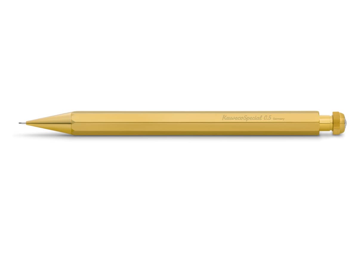 Kaweco SPECIAL Mechanical Pencil Brass 0.5 mm I Lead Push Pencil Made of Brass 14 cm I Refillable with Eraser