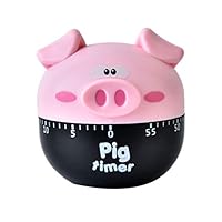 Q-XIAOKEAI 60 Minutes Cute Cartoon Pig Shaped Kitchen Machinery Electronic Timer Countdown Piglet Home Alarm Clock Cooking Baking Reminder Tool