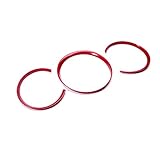 3pcs ABS Dashboard Instrument Console Display Cover Ring Trim For Porsche Macan 2014 2015 2016 (Red)