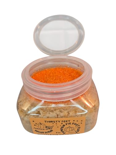 Pumpkin Pie 8 oz Jar, Natural Foot Scrub for Dry Skin, Moisurizing Body Scrub, Hypoallergenic Exfoliant, Nourishing with Vitamins A, E, & F, For Men, Women, Girls, Boys, Birthday, Spa, Bath