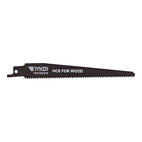 10 Reciprocating Saw Blades for Wood: 6-Inch Wood Cutting & Pruning Sawzall Blades 6 Teeth-Per-Inch, Thick Kerf for Maximum Control