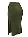 CTC Womens Double Side Slit Midi Skirt - Made in USA