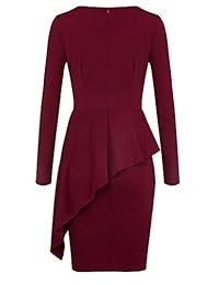 Mavis Laven - Vestido de mujer para lápices, manga larga, cuello redondo, rodillera, fiesta de trabajo