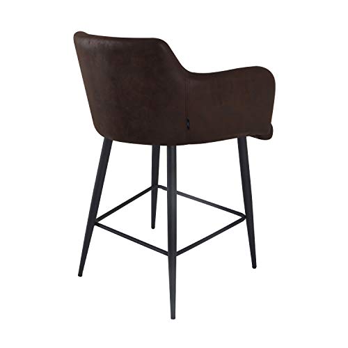 Damiware Rose Barhocker Hochwertiger Barstuhl für Hausbar mit Leder-Optik Stoffbezug | (Burgundy, 65 cm) – Bild 6