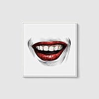 Framed Canvas Wall Art Sexy Lips Canvas Prints Home Artwork Decoration for Living Room,Bedroom - 16x16 inches