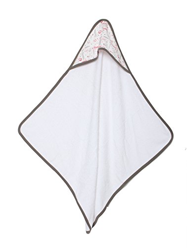 Bacati Baseball Muslin Hooded Towel, Red/Grey
