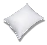 Hypoallergenic SOFT and Fluffy  Pillow with 100% Cotton Cover and EXTRA FINE FIBER / POLY Filling -  Dust and mite Repellent, Standard Size, one pack