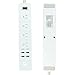 Gogo-Walking 4-Outlets Surge Protector Power Strip with 4 High Speed USB Charger extension cord 2000W/15A for iPhone 7 /6 /6s plus iPad Air Mini Samsung Smartphone Tablet Laptop (6Ft Cord, white)