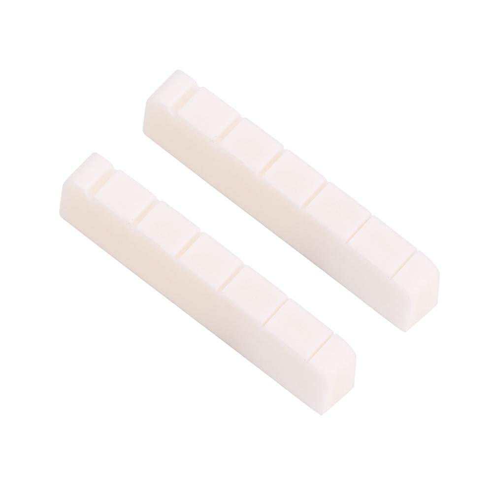 Alomejor 2Pcs Electric Guitar Nut Artificial Cattle Bone 6 String Guitar Nut for Guitar Replacement Parts Accessories