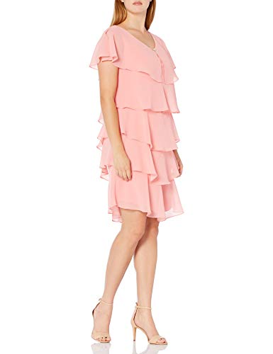 sl fashions beaded tiered capelet dress