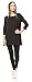 Free to Live Women's Flowy Elbow Sleeve Jersey Tunic Blouse Top Made in USA (Large, Black)