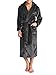 David Archy Men's Hooded Fleece Robe Ultra Soft Full Length Long Bathrobe (M, Dark Gray)