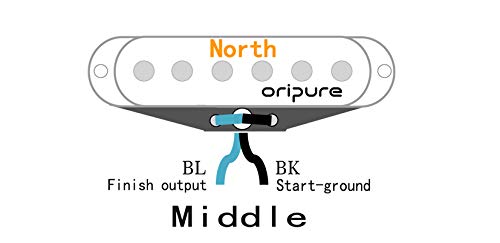 OriPure Hot Strat Single Coil Pickup Vintage Staggered Alnico 5 Pickup Black Cover - Middle Position - Thumbnail 5