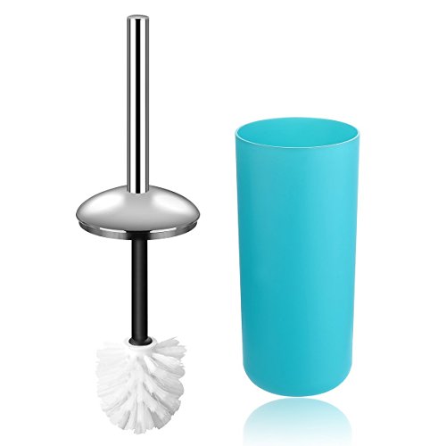 6 Pcs Plastic Bathroom Accessory Set Luxury Bath Accessories Bath Set Lotion Bottles, Toothbrush Holder, Tooth Mug, Soap Dish, Toilet Brush, Trash Can, Rubbish Bin (Blue) - Thumbnail 2