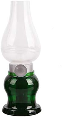 Blowing Control Light,Vintage Night Light USB Rechargable LED Blowing Control Imitate Kerosene Oil Lamp Adjustable Portable Night Light Desk Lamps,Green [Energy Class A]