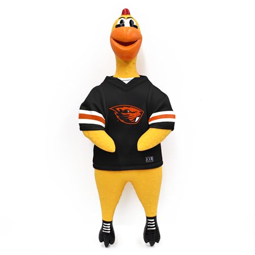 Littlearth NCAA Oregon State Beavers Team Rubber Chicken Toy for Pets