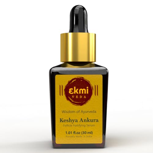 EKMIVEDA Hair Growth Dht Blocker Serum With Redensyl, Procapil, Ayurvedic Herbs, Amla, Brahmi, Capilia Longa. Follicle Stimulating Serum. Hair Loss Treatment For Women & Men, Thicker Hair 1.01 Fl Oz