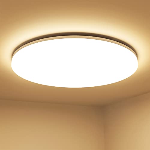 Lepro 24W Deckenlampe Ø28cm, IP54 Wasserfest Badezimmer Deckenlampe, 3000K LED Deckenleuchte 2400lm für Badezimmer Schlafzimmer Kinderzimmer Wohnzimme