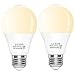 Motion Sensor Light Bulb Dusk to Dawn Built-in PIR Motion Detector Bulbs 9W 2700K Warm White Auto On/Off E26 Base for Stair Porch Garage 2-Pack by LUXON