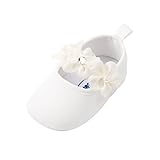 BENHERO Baby Infant Girls Soft Sole Floral Princess Mary Jane Shoes Prewalker Wedding Dress Shoes (11cm(0-8 Months), A-White)