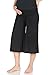 Maternity Lounge wide crop Capri Super soft Yoga Meditation Homewear Comfortable Pants (M, Black)