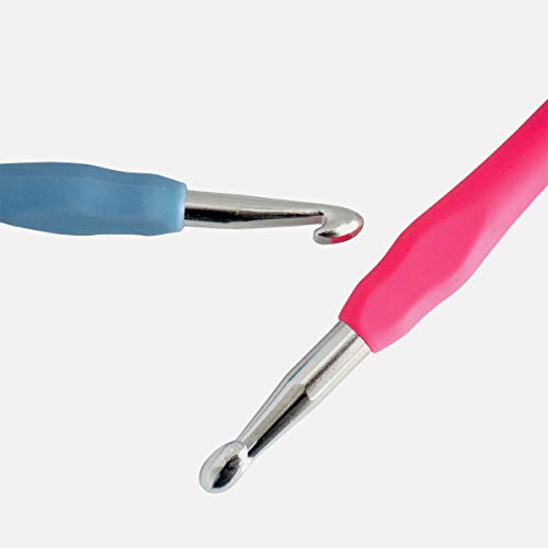 Gnognauq 6.5mm 7.0mm 8.0mm 9.0mm 10.0mm Soft Lighted Crochet Hooks, Handle Aluminum Crochet Hooks Set for Knitting - Thumbnail 2