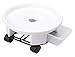 Amkoskr 1 Pack 17.7″ White Plant Caddy with Easy Moving Caster Wheels and a Water Container Round Movable Planter Dolly Trolley Tray Pallet Outdoor Indoor Tree Flower Stand Planterthumb 4