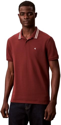Polo de algodão com ponta piqué, Monograma de manga curta masculino, cinzento (Mocha Moment), M