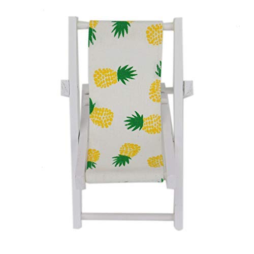 HUELE 2 PCS Mini Wooden Beach Chair Longue Deck Chair Craft Dollhouse Accessories