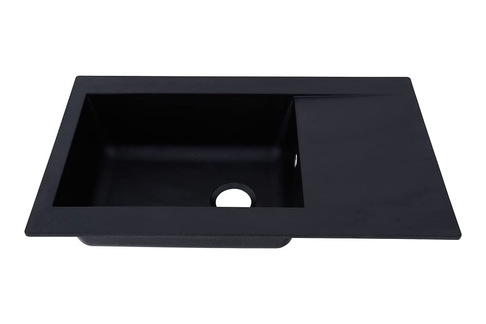 respekta ALINEO100 Kitchen Sink,Black,86 x 50 cm