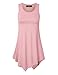 MBJ WT671 Womens Handkerchief Hem Tank Tunic Top M PINK