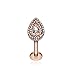 16G Rose Gold Aria Sparkle Teardrop Steel Labret (Sold Individually)