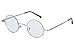 Agstum Small Round Non-Prescription Eyeglasses Frame Clear Lens 37mm (X-small Size) (Silver, Non-Prescription Clear Lens)