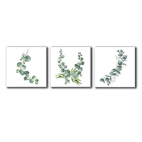 Wall26-3 Panel Canvas Wall Art- Green Plants -Giclee Painting Wall Bedroom Living House Decoration Home Art - 12"x12"x3 Panels