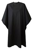 JNxcel Premium Quality BLACK Water Repellent & Stain Resistant All-Purpose Nylon/Polyester Fabric Hair Salon & Barber Hair Cutting, Shampoo & Chemical Cape with Snap Closure