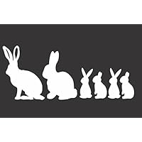 Bunny Family- Die Cut Vinyl Window Decal/sticker for Car , Truck, Laptop 3.5"x8"