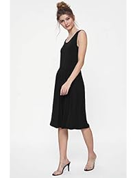 Weintee Vestido de mujer sin mangas, casual, con bolsillos