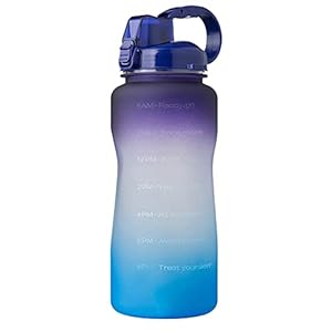 Waterfles, Sport Bidon met Rietje,Motiverende Tijdmarkeringen,BPA-vrij,Waterdicht,2l,Waterfles van 3,8 Liter Voor…