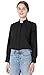 IvyRobes Womens Long Sleeves Clergy Shirt no Tab-collar Black (Necksize 16