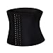 Wonderience Men Waist Trainer Belt Slimming Body Shaper Sweat Weight Loss Corset (Black, L)