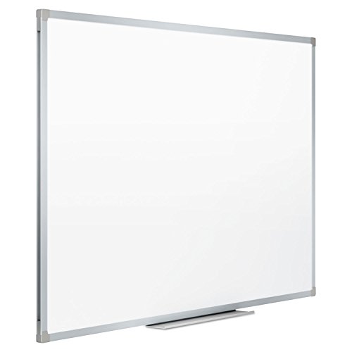 Mead 85358 Dry Erase Melamine White Board, 72 x 48, Silver Aluminum